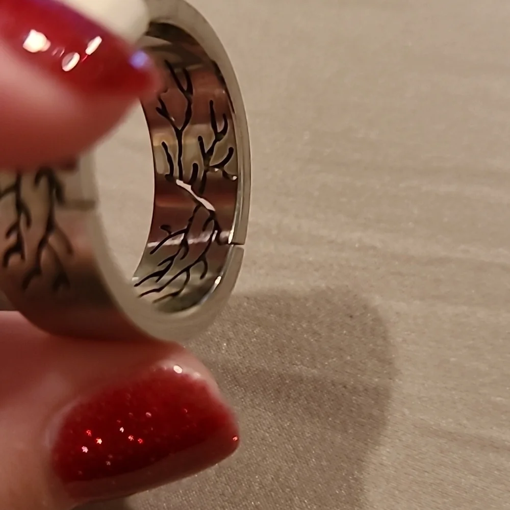 Lightning pattern cubic zirconia stainless steel ring unisex